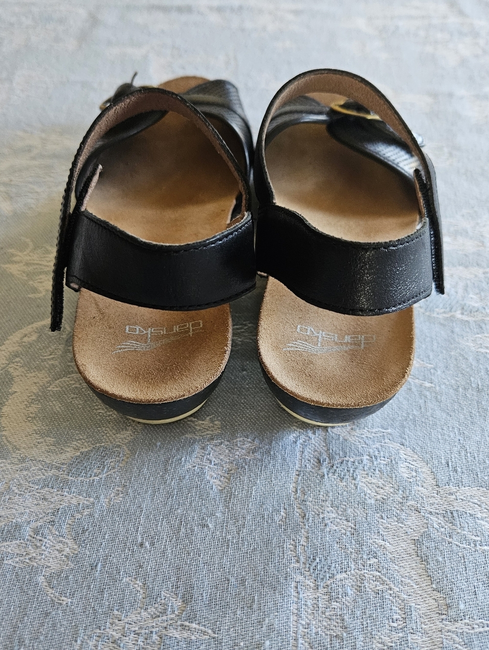 Dansko Black Sandals Wedge Heel  Double Adjustable Straps, Comfort Size 39 - Picture 4 of 9